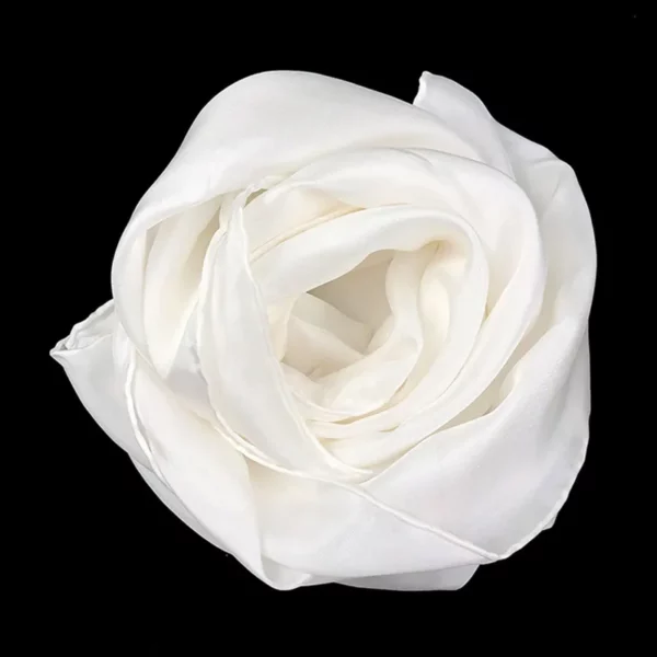 Plain White 100% Silk Long Scarf